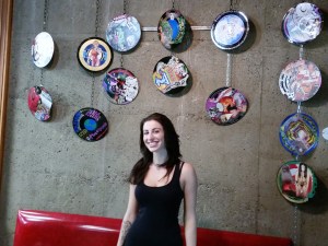 Tess Bergin and her art on display.